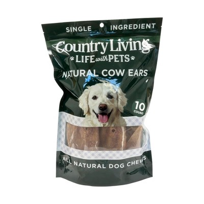 Country Living Natural Cow Ears Dog Chews – 10 Count Bag