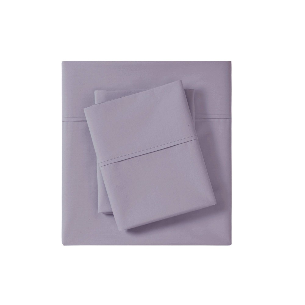 Photos - Bed Linen Twin 200 Thread Count Cotton Peached Percale Sheet Set Purple