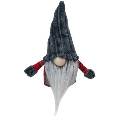 Northlight 9" Red and Gray Plaid Standing Christmas Tabletop Gnome