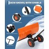 TackView Snow Shovel with Wheels, Heavy Duty Metal Snow Pusher with Wide Blade & 5 Level Adjustable Handle, for Driveway Sidewalk - 3 of 4