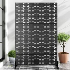 PexFix 72 in. x 47 in. Outdoor Metal Privacy Screen Garden Fence in Bricks Pattern - 1 of 4