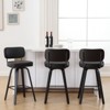 Bekrvio 26"/29” Swivel Bar Stools Set of 3, Upholstered Faux Leather Barstools with Back, Bar Chairs Island Stools for Kitchen Counter - 3 of 4