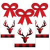 Big Dot of Happiness Prancing Plaid - Square Favor Gift Boxes - Reindeer Holiday and Christmas Party Bow Boxes - Set of 12 - 2 of 4