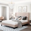 NicBex Queen Size Upholstered Platform Bed with Velvet Headboard for Adults/Boys/Girls,Beige - 2 of 4