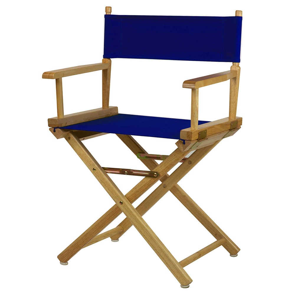 Photos - Dining Table Director's Chair Canvas Royal Blue/Natural Flora Home