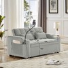CAVINAS Modern Sofa Velvet Pull-Out Bed, Foldable Sofa Bed, Adjustable Back and with USB Port and Ashtray and Swivel Phone Stand - 3 of 4