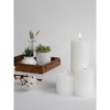 Assorted Pillar Candles Set of 3 ¨C Sizes 3", 4", 8" Unscented Dripless Large Candles, Rustic Finish for Events, Weddings, Home Decor ¨C White - 3 of 4