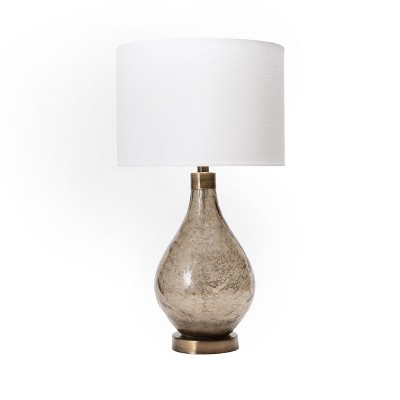 nuLOOM Astor 25" Glass Table Lamp Lighting - Beige 25" H x 14" W x 14" D