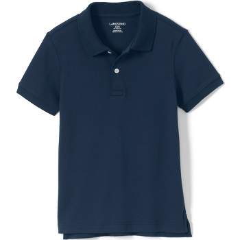 Lands' End School Uniform Kids Short Sleeve Tailored Fit Interlock Polo Shirt