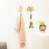 LunaLulinlk 7Pcs Leaves Decorative Wall Hooks for Hanging Heavy Duty,Gold Hanging Key Holder for Wall Decor Metal Coat Hooks Wall Mount - 2 of 4