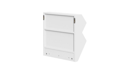 White MDF Floating Wall Shelf with Wooden Hooks