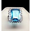 Maribeth Statement Ring Created Blue Topaz Clear Cz Womens Ginger Lyne Collection - 2 of 4