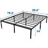 Heavy Duty Metal Platform Queen Bed Frame 79.5"L x 59.5"W x 14"H 3500lbs Capacity Underbed Storage Easy Assembly Black Finish No Box Spring Required - 4 of 4