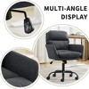 QingMoon PU Leather Office Desk Chair, 360° Swivel Computer Chair, Modern Ergonomic Armchair with Square Mid-Back for Conference, Study Room - 3 of 4