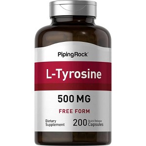 Piping Rock L-Tyrosine Supplement | 500mg | 200 Capsules - 1 of 1
