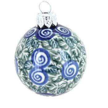 Blue Rose Polish Pottery 1784 Zaklady Christmas Ball