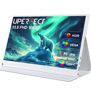 Portable Monitor 15.6inch 1080P FHD - USB-C/HDMI Computer Display, HDR IPS Gaming Monitor Compatible with Laptop PC MAC Phone PS4 Xbox Switch - 1 of 4