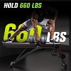 Hachikiko Adjustable Folding Weight Bench - 660 LBS Capacity Multi-Functional Home Gym Bench, 6-in-1 Full(Flat/Supine/Bench Press) - 2 of 4