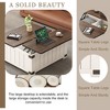 NicBex 35.4" Farm House Lift-Top Coffee Table with Charging Station,USB Ports&Hidden Storage,Square Center Table for Living Room,Brown/White - 4 of 4