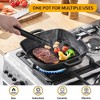 vancasso Griddle Pans Pre-Seasoned Cast Iron Frying Pan Square with Double Handle for Induction, Electric & Gas Hobs Grill Steak and Veggies Black - 3 of 4