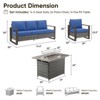 Buenhomino 4 Piece Patio Furniture Set 41in Fire Pit Table Outdoor Furniture Sets Patio Couch Outdoor Chairs 50000 BTU Propane Fire Pit - 4 of 4