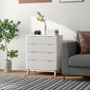 HOMCOM Fluted Dresser for Bedroom with 4 Drawers, Chest of Drawers with Gold Finger Pulls and 4 Wood Legs - 2 of 4