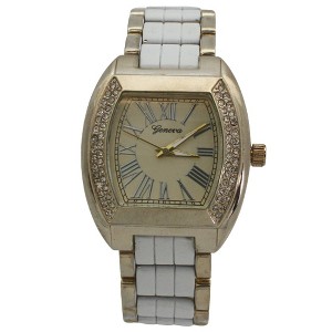 Olivia Pratt Rhinestone Accent Square Dial Metal Watch - 1 of 4
