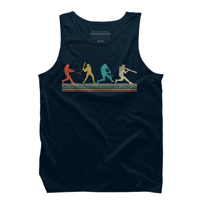 Men's Design By Humans Vintage Distressed Baseball Swing By LuckyCharm99 Tank Top