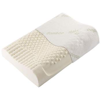 Cheer Collection Contoured Latex Memory Foam Pillow with Washable Cover - White (24" x 16" x 4")