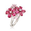 Ross-Simons 3.23 ct. t.w. Multi-Gemstone Flower Ring With Diamond Accents in Sterling Silver - 3 of 4