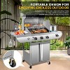 ZAFRO 3-Burner Propane Gas Grill with Side Burner 34,000 BTU Stainless Steel Outdoor BBQ Grill, Cast Iron Grates, Portable for Patio, Camping - 4 of 4