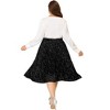 Agnes Orinda Women's Plus Size Outfits Velvet A Line Knee Length Star Flare Skirt - 4 of 4