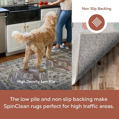 Eco-Friendly Ivory Synthetic 4' x 6' Reversible Kids Rug
