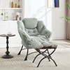 Kumasinova Lazy Sofa Chair with Ottoman, PP Cotton Accent Chair for Living Room, Ergonomic Lounge Armchair with Steel Frame & Soft Flannelette Cover - 2 of 4