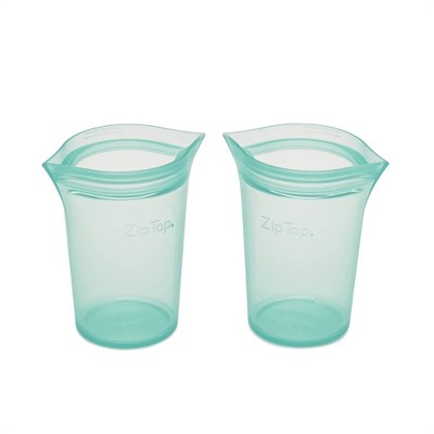 Zip Top 4-piece Reusable Platinum Silicone Food Containers