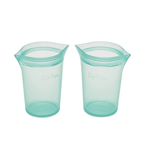 Zip Top Reusable Silicone Containers Teal Set of 8