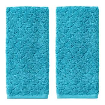 2pk Ocean Watercolor Scales Hand Towel Blue - SKL Home