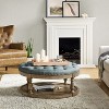 Illyria 36" Wide Transitional Tufted Round Cocktail Ottoman with Storage and Nailhead Trims for Bedroom and Living Room | ARTFUL LIVING DESIGN - 2 of 4
