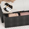 Upholstered Full Bed Frame with 4 Storage Drawers, Wingback Headboard, Charging Station, Diamond Tufted, No Box Spring Needed - 4 of 4