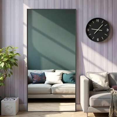 Lirago 72" Modern Black Framed Bathroom Mirror Sleek Rectangle Vanity Mirror with Easy Installation for Bathroom Bedroom or Entryway