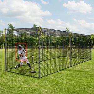 PLAYAPUT30FT x 12FT x 8FT Batting Cage with Metal Frame, Black - 1 of 4