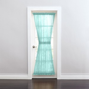 BrylaneHome BH Studio Sheer Voile Door Panel With Tiebacks - 1 of 4