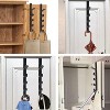 LunaLulinlk 2 Pcs No Punching Purse Racks for Hanging Purses Over the Door Hook Hanger 5 Hooks Organizer Rack Storage Hooks (Black) - 4 of 4