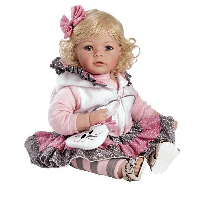 Adora Toddler Doll The Cat's Meow with cat themed outfit, hooded vest and fuzzy cat purse, 20 inches.