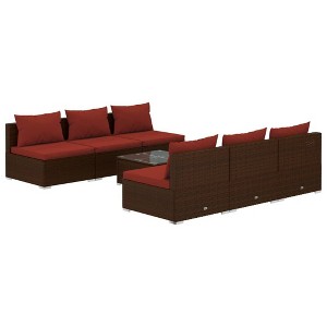 vidaXL Garden Lounge Set Brown and Cinnamon Red - 1 of 4