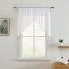HLC.ME Sophia Floral Rod Pocket Lace Short Cafe Swags for Small Windows, Kitchens, and Basements - Set of 2 - 3 of 4