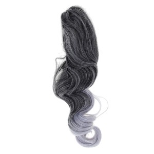 Unique Bargains Women's Nature Long Hair Ponytail Wig Clip 19.69inch Black Light Gray 1 Pc - 1 of 4