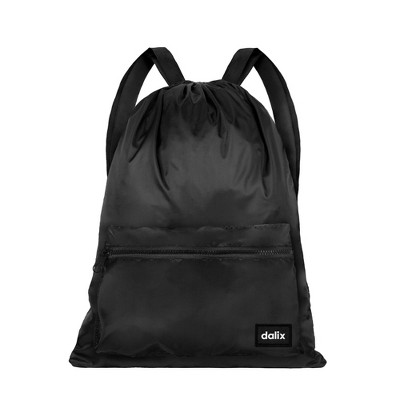 Dalix Quickdraw Drawstring Backpack in Black