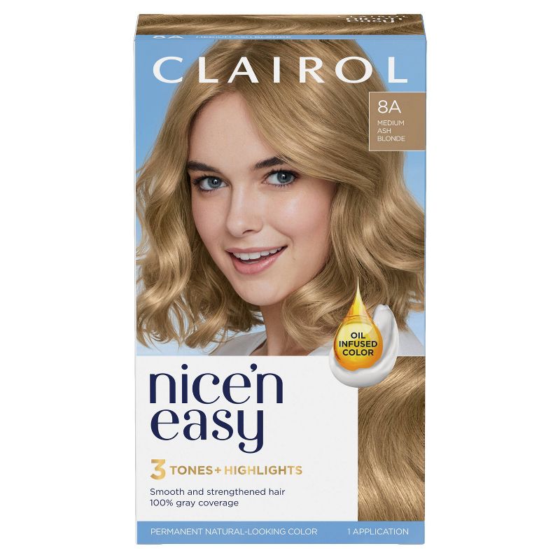 Clairol Nice'n Easy Permanent Hair Color Cream Kit - Blonde, 1 of 10