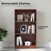 Infurnic Decorative Bookshelf, Tall Modern Wood Bookshelf with Three Shelves, for Living Room or Library Bookcase, Brown, 11.6"*24.4"*44.1" - 3 of 4